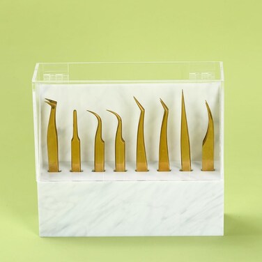 8 Holes Tweezers Holder, Acrylic Rack Storage Eyelash Extension Tools with Dust Cover Tweezer Display Stand Holder Eyelash Extension Supplies Acrylic Display Stand Tool Salon