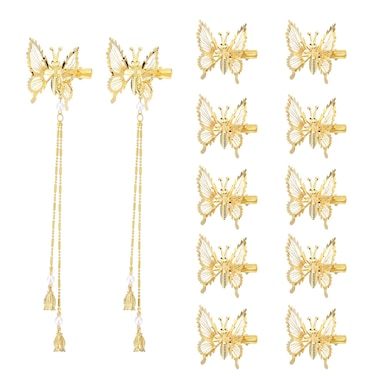 3D Moving Butterfly Hair Clips,Metal Butterfly Hairpins Bride Wedding Head Pieces Hair Accessories for Women Girls (Gold)