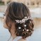 Cinaci 41 Pack Sparkly Silver Rhinestone Leaf Flower Pearl Bridal Hair Side Combs+U-shaped &amp; Twist Hair Pins Clips Barrettes Wedding Headpieces Accessories for Women Girls Brides Bridesmaids