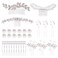 Cinaci 41 Pack Sparkly Silver Rhinestone Leaf Flower Pearl Bridal Hair Side Combs+U-shaped &amp; Twist Hair Pins Clips Barrettes Wedding Headpieces Accessories for Women Girls Brides Bridesmaids