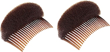 Pack of 2 Women Lady Hair Styling Clip Charming BUMP IT UP Volume Inserts Do Beehive Hair Styler Tool Stick Bun Maker Hair Comb Hair Accessories Hot (Brown)