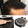 Toupee for Men 100% Real Human Hair Bleached Knots Natural Hairline Toupee French Lace with Pu Hair System Mens Micro knots Capillary Prosthesis Hairpiece Unit (8'x10, 1C (natural black))