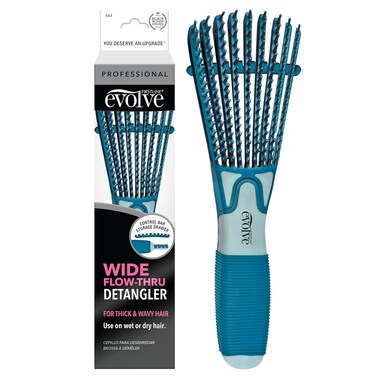 Evolve Wide Flow-Thru Detangler, Teal