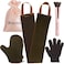 4 Pack Self Tanning Mitt Applicator Kit, with Self Tanner Mitt, Self Tan Back Applicator, Exfoliating Glove, Flat Top Face Tanner Brush, Tan mit for Self Sunless Tanner (brown)
