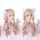 Gold Ear-dyeing Pink Lolita Wig Japanese Harajuku Cute Daily Long Curls Hair Sweet Adult Girls Cosplay Synthetic Hairpiece Chic