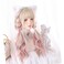 Gold Ear-dyeing Pink Lolita Wig Japanese Harajuku Cute Daily Long Curls Hair Sweet Adult Girls Cosplay Synthetic Hairpiece Chic