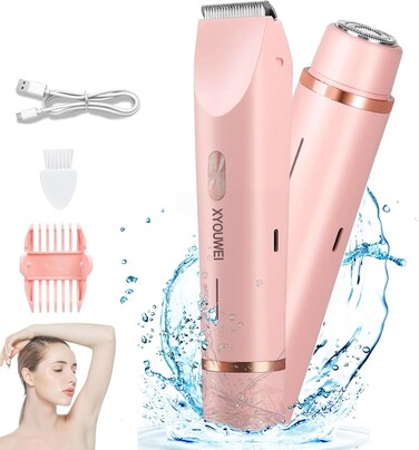 Electric Shaver for Women, 2 in 1 Bikini Trimmer, USB Rechargeable Electric Razors Body Hair Trimmer for Face Leg Bikini Underarm Arm