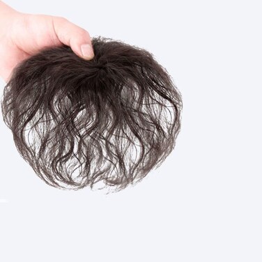 Brown Wig Pieces for Top of Head for Women Thin Hair, Curly Hair Topper Replacement Fluffy Hairpiece Seamless Clip in Top Wiglet