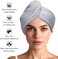 Microfiber Towel, Hair Turbans for Wet Hair, Drying Hair Wrap for Women(The Color of The Picture is for Reference only) (Gray,Gray)