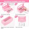 Nail Tool Sterilizer Box, Plastic Sterilization Tray Storage Organizer for Tweezer, Eyelash Extensions, Nail Implement for Esthetician (Pink)