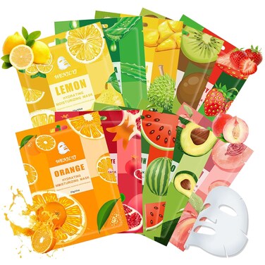 10 Combo Face Sheet Masks Skincare Set,Moisturizing Face Mask Skin Care Kit,Hydrating Facial Mask Gift Set for Women,Mom,Men,Wife &amp; Girlfriends