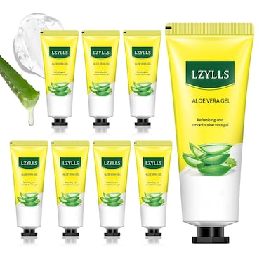 Aloe Vera Gel for Sunburn Relief,Hydrating Travel Size Aloe Vera Gel for Face,Moisturizing Sunburn Relief After Sun Lotion,Fast Absorbing,Non-Sticky Cooling Aloe Vera Gel Face Moisturizer (A)