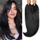 18 inch Hair Toppers for Women with Thinning Straight Hair Topper 6.5"x6.5" large Base with Bangs Hairpiece Synthetic Wig Clip In Light and Natural Black