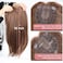 18 inch Hair Toppers for Women with Thinning Hair Straight Hair Topper Synthetic Wig Clip In Hair Topper 6.5"x6.5" large Base with Bangs Hairpiece Light and Natural Hair Piece Brown