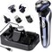 Electric Razor for Men, 4 in 1 Rotary Men Shaver Beard Trimmer, Electric Shaver Waterproof USB Fast Charging, Cordless Beard, Nose, Hair Trimmer, Men Electric Razor Best Gift for Dad, Boyfriend