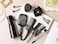 12 Pcs Hair Styling Brush Set with Detangler, Teasing, Rat Tail, Edge Brushes and Baby Hair Brushes - Soft Bristles for Baby Girls and Women (Black)