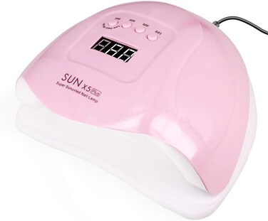 UV Gel Nail Lamp,80W Nail Dryer LED UV Light for Gel Polish-4 Timers Professional Nail Art Accessories,Curing Gel Toe Nails,Pink