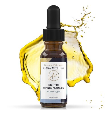 Alana Mitchell Skin Care Retinol Serum for Face &ndash; Overnight Face Serum, Anti Aging Serum to Reduce Dark Spots, Wrinkles &amp; Fine Lines &ndash; 100% Natural Face Oil &ndash; Brightening Skin Care Facial Oil (15 ml)