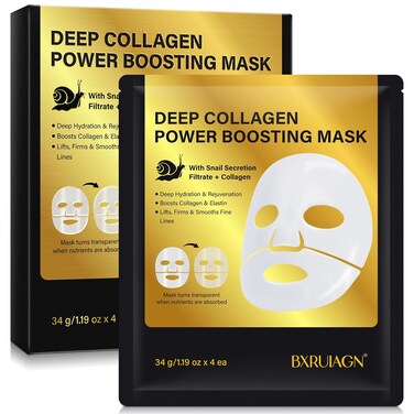 Snail Mucin Face Mask,Advanced Snail 96 Mucin Power Essence,Glass Glow Hydrogel Face Masks,Korean Skin Care,Travel Essentials (4pcs)