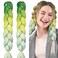 Braiding Hair Extension with Tinsel, Colored Hair Extensions Synthetic Braiding 3 Tone for Girls Women,Box Braids Twist 24 Inch