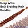Deep Wave Bulk Braiding Hair Extensions-20 Inches 8 Pakcs Ginger Synthetic Curly Hair Bundle for Braiding,No Weft Braids for Human（20"-8 Packs,350#）