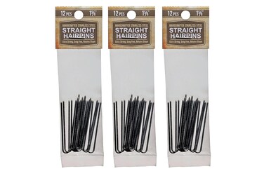 Hair pins 1 5/8&rdquo; Inch Straight 3 Packs (36 pins) Stainless Steel SILVER Heavy Duty Snagless Handmade use Hairpins instead of Bobby Pins for Wedding/Bridal Up-do's