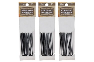 Hair pins 2&rdquo; Inch Straight 3 Packs (36 pins) Stainless Steel SILVER Heavy Duty Snagless Handmade use Hairpins instead of Bobby Pins for Wedding/Bridal Up-do's
