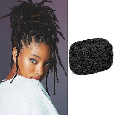 Afro Kinkys Bulk Human Hair 1 Bundles 30g/pack 100％ Human Hair for Draedlock Extensions Afro kinkyhair For Braiding Twist Braids Afro Human Hair (1B - Natural Black, 10 Inch (Pack of 1))