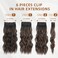 Clip in Hair Extensions, 6 PCS Natural &amp; Soft Hair &amp; Blends Well Lonng Wavy Hairpieces(20inch, 6pcs, Black&amp;Dark mix light brown)