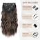 Clip in Hair Extensions, 6 PCS Natural &amp; Soft Hair &amp; Blends Well Lonng Wavy Hairpieces(20inch, 6pcs, Black&amp;Dark mix light brown)