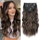 Clip in Hair Extensions, 6 PCS Natural &amp; Soft Hair &amp; Blends Well Lonng Wavy Hairpieces(20inch, 6pcs, Black&amp;Dark mix light brown)