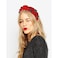 Christmas Headband for Women Christmas Accessories Xmas Bow Reindeer Snowflake Headband Red Green Jeweled Rhinestone Pearl Knotted Headband Festive Holiday Headband Christmas Gifts (Xmas Bow Red)