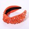 NVENF Football Headband (Orange 1) - Women's Game Day Knotted Headband with Football Charms and Crystal Gems, Perfect for Football Mom Accessories and Sport Hair Accessory