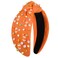 NVENF Football Headband (Orange 1) - Women's Game Day Knotted Headband with Football Charms and Crystal Gems, Perfect for Football Mom Accessories and Sport Hair Accessory