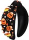 mokkia Halloween Headband for Women Halloween Accessories Gothic Beaded Pumpkin Candy Corn Knotted Headband Party Favors