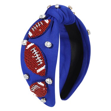 NVENF Football Headband for Women - Blue Sport Headband Game Day Hair Accessory