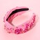 Western Headband Rhinestone Crystal Knotted Headbands Hot Pink Beaded YEEHAW Headband Jeweled Embellished Wide Top Knot Headband Western Cowgirl Accessories for Women Country Concert Rodeo Nashville