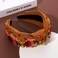mokkia Thanksgiving Headband Fall Accessories for Women Beaded Turkey Maple Leaf Pumpkin Knotted Headband Jeweled Rhinestone Pearl Top Knot Headband Autumn Fall Outfit Gifts