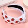 PHALIN Flower Headbands Summer Headband for Women Cute Strawberry Avocado Cactus Floral Headbands Embellished White Pink Wide Top Knot Headbands Spring Summer Outfits Hair Accessories (Strawberry 2)