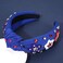 mokkia American Flag Rhinestone Knotted Headbands - Patriotic Accessories for Women, Red White and Blue Top Knot Party Favors (American Star 7)