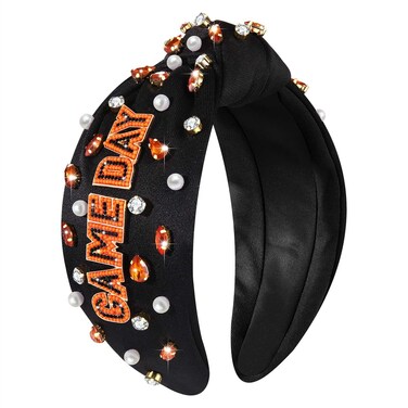 PHALIN Game Day Headband for Women Baseball Football Headband Jeweled Rhinestone Sport Knotted Headband Sports Fans Football Mom Accessories Game Day Outfit Accessory (Game Day 3)