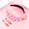 Valentine&rsquo;s Day Headband for Women Love XOXO Heart Headbands Jeweled Conversation Heart Knotted Headband Pink Red Rhinestone Crystal Top Knot Headband Valentine&rsquo;s Day Accessories Gifts (Pink Set 1)