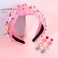 Valentine&rsquo;s Day Headband for Women Love XOXO Heart Headbands Jeweled Conversation Heart Knotted Headband Pink Red Rhinestone Crystal Top Knot Headband Valentine&rsquo;s Day Accessories Gifts (Pink Set 1)
