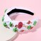 Flamingo Boho Hawaiian Women's Crystal Headbands - Tropical Palm Tree Top Knot Headband, Beach Vacation Party Favors and Accessories (Flamingo F)
