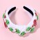 Flamingo Boho Hawaiian Women's Crystal Headbands - Tropical Palm Tree Top Knot Headband, Beach Vacation Party Favors and Accessories (Flamingo F)