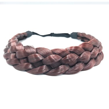 Braided Headband 5 Strands Synthetic Classic Chunky Elastic Braid Headband Women Ms Bohemian Trendy Hair Braid (Light Brown Auburn)