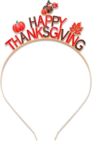 PHALIN Thanksgiving Fall Headbands Enamel Pumpkin Maple Leaf Turkey Hairbands for Women Autumn Costume Hair Accessory