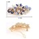 Women's Multilayered Peacock Shaped Rhinestone French Barrette Hair Clip Blue
