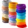 TecUnite 200 Pieces No-metal Hair Elastics Bulk Rubber Bands Hair Ties Ponytail Holders Bands for Women(Cute Color)