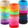 TecUnite 500 Pieces No-metal Hair Elastics Stretchy Hair Ties Ponytail Holders Elastic Hair Bands for Women (2 mm x 2.5 cm, Multicolor)